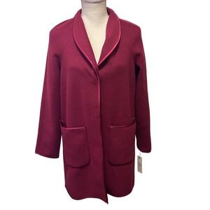 Kenneth Cole New York Brick Red Open Snap Front Coat Jacket - Women's New‎ $109